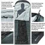 Alpine Swiss 0°C (32°F) Sleeping Bag Lightweight Waterproof with Compression Sack Adults All Seasons Camping Hiking Backpacking Travel Outdoor Indoor Black Gray