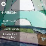 ASFANES 4 Person Waterproof Tents for Camping Easy Setup Outdoor Portable Backyard Camping Tents Suitable for Car, Backpacking, Hiking, Picnic or Fishing, Army Green