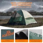 ASFANES 4 Person Waterproof Tents for Camping Easy Setup Outdoor Portable Backyard Camping Tents Suitable for Car, Backpacking, Hiking, Picnic or Fishing, Army Green