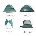 ASFANES 4 Person Waterproof Tents for Camping Easy Setup Outdoor Portable Backyard Camping Tents Suitable for Car, Backpacking, Hiking, Picnic or Fishing, Army Green