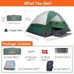 ASFANES 4 Person Waterproof Tents for Camping Easy Setup Outdoor Portable Backyard Camping Tents Suitable for Car, Backpacking, Hiking, Picnic or Fishing, Army Green