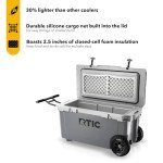 RTIC 72 Quart Ultra-Light Wheeled Cooler Hard Insulated Portable Ice Chest Box for Beach, Drink, Beverage, Camping, Picnic, Fishing, Boat, BBQ, 30% Lighter Than Rotomolded Coolers, Dark & Cool Grey
