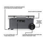 RTIC 72 Quart Ultra-Light Wheeled Cooler Hard Insulated Portable Ice Chest Box for Beach, Drink, Beverage, Camping, Picnic, Fishing, Boat, BBQ, 30% Lighter Than Rotomolded Coolers, Dark & Cool Grey
