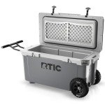 RTIC 72 Quart Ultra-Light Wheeled Cooler Hard Insulated Portable Ice Chest Box for Beach, Drink, Beverage, Camping, Picnic, Fishing, Boat, BBQ, 30% Lighter Than Rotomolded Coolers, Dark & Cool Grey