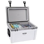 VEVOR Ultra-Light Hard Cooler 52 QT, Ice Retention Cooler with Heavy Duty Handle, Ice Chest Lunch Box for Camping, Travel, Outdoor, Keeps Cool for up to 6 Days, 30% Lighter Than Rotomolded Coolers