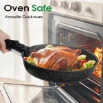 SODAY 15Pcs Pots and Pans Set Non Stick, Cookware Sets with Detachable Handle, Nonstick RV Kitchen Cooking Tools Removable Handles, Oven Safe, Induction Fast, Stackable Induction Cookware,Black