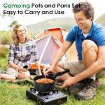 SODAY 15Pcs Pots and Pans Set Non Stick, Cookware Sets with Detachable Handle, Nonstick RV Kitchen Cooking Tools Removable Handles, Oven Safe, Induction Fast, Stackable Induction Cookware,Black