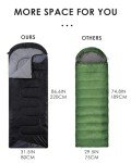 Sleeping Bags for Adults Backpacking Lightweight Waterproof- Cold Weather Sleeping Bag for Girls Boys Mens for Warm Camping Hiking Outdoor Travel Hunting with Compression Bags（Black）
