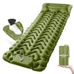 MOXILS Sleeping Pad, Ultralight Inflatable Sleeping Pad for Camping, Built-in Pump, Ultimate for Camping, Hiking, Airpad, Carry Bag, Repair Kit, Compact & Lightweight Air Mattress(Green)