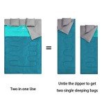 oaskys Double Sleeping Bag for Adults with 2 Pillows - Queen Size XL Waterproof Sleeping Bag for All Season Camping Hiking Backpacking 2 Person Sleeping Bags for Cold Weather & Warm