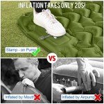 MOXILS Sleeping Pad, Ultralight Inflatable Sleeping Pad for Camping, Built-in Pump, Ultimate for Camping, Hiking, Airpad, Carry Bag, Repair Kit, Compact & Lightweight Air Mattress(Green)
