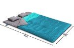 oaskys Double Sleeping Bag for Adults with 2 Pillows - Queen Size XL Waterproof Sleeping Bag for All Season Camping Hiking Backpacking 2 Person Sleeping Bags for Cold Weather & Warm