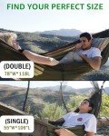 Sunyear Camping Hammock, Portable Single & Double Hammock with Net, 2 Person Hammock Tent with 2 * 10ft Straps, Best for Outdoor Hiking Survival Travel