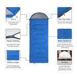 Lightweight Sleeping Bag, 3 Season Sleep Bags for Kids Adults Girls Women, Microfiber Filled Warm Cool Cold Weather 5-20 Degree for Backpacking/Hiking/Naturehike/Camping with Compression Sack -Blue