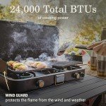 Coleman 1900 Collection 3-in-1 Propane Camping Stove with Matchless Lighting, Cast Iron Griddle & Grill Grates. Perfect for Camping, Tailgating, Grilling & More with 24,000 BTUs Power