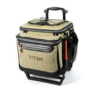 Titan by Arctic Zone Deep Freeze Wheeled Cooler - 60 Can Rolling Cooler with Deep Freeze Insulation and Detachable All-Terrain Cart with Wheels - Moss Green