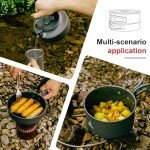 Alocs Camping Cookware, Camping Essentials with Accessories, Portable Camping Cooking Set Camping Gear for Outdoor Cooking, Backpacking, Hiking and Picnic., Dark Grey