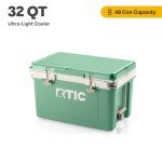 RTIC Ultra-Light 32 Quart Hard Cooler Insulated Portable Ice Chest Box for Drink, Beverage, Beach, Camping, Picnic, Fishing, Boat, Barbecue, 30% Lighter Than Rotomolded Coolers, Sage/Beach