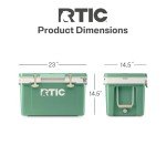 RTIC Ultra-Light 32 Quart Hard Cooler Insulated Portable Ice Chest Box for Drink, Beverage, Beach, Camping, Picnic, Fishing, Boat, Barbecue, 30% Lighter Than Rotomolded Coolers, Sage/Beach