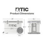 RTIC 52 Quart Ultra-Light Wheeled Hard Cooler Insulated Portable Ice Chest Box for Beach, Drink, Beverage, Camping, Picnic, Fishing, Boat, 30% Lighter Than Rotomolded Coolers, Trailblazer