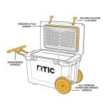 RTIC 52 Quart Ultra-Light Wheeled Hard Cooler Insulated Portable Ice Chest Box for Beach, Drink, Beverage, Camping, Picnic, Fishing, Boat, 30% Lighter Than Rotomolded Coolers, Trailblazer