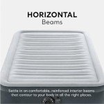 Intex 67765ED Dura-Beam Deluxe Comfort-Plush Mid-Rise Air Mattress: Fiber-Tech – Twin Size – Built-in Electric Pump – 13in Bed Height – 300lb Weight Capacity