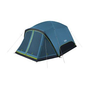 Coleman Skydome Camping Tent with Dark Room Technology, 6 Person with Screen Room