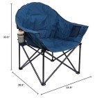 Yestomo Camping Chairs for Adults, Oversized Lawn Chairs, Moon Lence Folding Heavy Duty Camp Chair with Carry Bag, Support to 450LBS