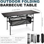 WUROMISE Sanny Outdoor Folding Portable Picnic Camping Table, Aluminum Roll-up Table with Easy Carrying Bag for Indoor,Outdoor,Camping, Beach,Backyard, BBQ, Party, Patio, Picnic