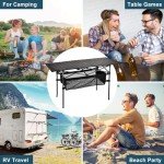 WUROMISE Sanny Outdoor Folding Portable Picnic Camping Table, Aluminum Roll-up Table with Easy Carrying Bag for Indoor,Outdoor,Camping, Beach,Backyard, BBQ, Party, Patio, Picnic