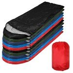 10 Pcs 0 Degree Camping Sleeping Bags Bulk for Adults Cold Weather Sleeping Bags 4 Season Warm Waterproof Lightweight with Compression Sack for Backpacking Hiking Travel Homeless(Multicolor)