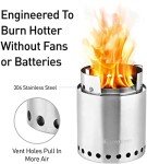 Solo Stove Campfire Camping Stove Portable Stove for Backpacking Outdoor Cooking Great Stainless Steel Camping Backpacking Stove Compact Wood Stove Design-No Batteries or Liquid Fuel Canisters Needed