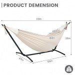 Lazy Daze Hammocks Double Hammock with 9ft Space-Saving Steel Stand Includes Portable Carrying Case, 450 Pounds Capacity (Natural)