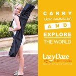 Lazy Daze Hammocks Double Hammock with 9ft Space-Saving Steel Stand Includes Portable Carrying Case, 450 Pounds Capacity (Natural)