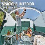 PORTAL 8 Person Family Camping Tent with Screen Porch, Waterproof Tunnel Tent with Raifly, Large Tents for Outdoor Camping, Yard