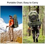 SAILARY 2PCS Folding Camping Collapsible Chairs Heavy Duty Lawn Chair with Cooler Bag, Storage Pocket, Waterproof Bag Outdoor Arm Chair, Supports 225LBS, Green