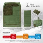 Naturehike Flannel Double Sleeping Bag with Pillows for Couples & Family, 40℉ Doublewide Two Person Sleeping Bag for All Seasons Camping Hiking Backpacking, Dill Green