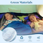 CONTUK Sleeping Bags for Adults, Green Material, Waterproof, Improved Skin-Friendly Poly-Pongee Lining, Camping Sleeping Bag with Optimized Zippers and Stitching, Blue & Black, 3 Seasons