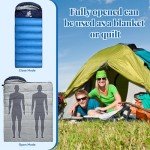 CONTUK Sleeping Bags for Adults, Green Material, Waterproof, Improved Skin-Friendly Poly-Pongee Lining, Camping Sleeping Bag with Optimized Zippers and Stitching, Blue & Black, 3 Seasons