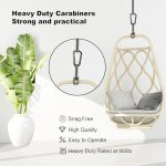 Carabiner Clip，855lbs，3" Iron Heavy Duty Caribeaners for Hammocks,Camping Accessories,Hiking,Keychain,Outdoors and Gym etc,Spring Snap Hook Carabiners for Dog Leash,Harness and Key Ring,2 PCS,Black