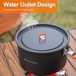 Odoland Camping Cookware Mess Kit, Non-Stick Lightweight Camping Pot and Fry Pan Set with Mesh Bag for Backpacking, Outdoor Cooking and Picnic, for 1-2 People