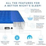 SoundAsleep Dream Series Luxury Air Mattress with ComfortCoil Technology & Built-in High Capacity Pump for Home & Camping- Double Height, Adjustable, Inflatable Blow Up, Portable - Full Size