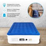 SoundAsleep Dream Series Luxury Air Mattress with ComfortCoil Technology & Built-in High Capacity Pump for Home & Camping- Double Height, Adjustable, Inflatable Blow Up, Portable - Full Size