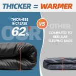 MEREZA 0 Degree Winter Sleeping Bag for Adults Kids with Pillow, Cold Weather Sleeping Bag for 4 Season Camping Hiking Backpacking Sleeping Bags for Big and Tall