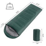 Wind Tour 3 Season Lightweight Waterproof Sleeping Bag Indoor & Outdoor Spliceable Single Sleeping bag 1.0kg for Hiking Backpacking Camping Traveling (Green)