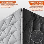 KingCamp Cot Pad for Camping, Comfortable Lightweight Mat, Puffy Soft Warm Non-Slip Cot Mattress Topper for Outdoor, Backpacking, 75"* 25", Grey