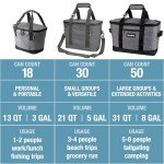 CleverMade Collapsible Cooler Bag, 50 Can Beach & Travel Car Cooler, Folding Soft Cooler, Shoulder Strap, Bottle Opener, Great Car Coolers for Travel, Leak Proof Cooler Bag [Charcoal/Black]