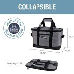 CleverMade Collapsible Cooler Bag, 50 Can Beach & Travel Car Cooler, Folding Soft Cooler, Shoulder Strap, Bottle Opener, Great Car Coolers for Travel, Leak Proof Cooler Bag [Charcoal/Black]