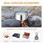 Funnymoom 14 Piece Camp Cooking Set, Stainless Steel Camping Cookware with Pot and Pan Kit 2 Set Stainless Steel Cups Plates Forks Knives Spoons for Camping, Backpacking, Outdoor Cooking and Picnic