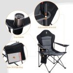 EVER ADVANCED Camping Chairs, Lawn Chairs Outdoor Sports Chairs, Folding Chair Camping Chairs for Adults, Supports 400lbs